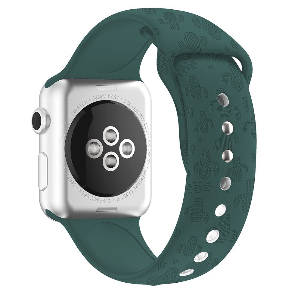 Apple Watch Flower Engraved Silicone Strap