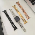 Steel Apple Watch Bracelet Strap/Band Series 10/9/8/7/6/5/4/ SE / Ultra 8 1/2 - Arleathercraft Starlight / 38/40/41 S10-42 MM