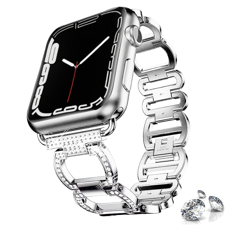 Strap For Apple watch Band / Luxury Metal Diamond steel Loop