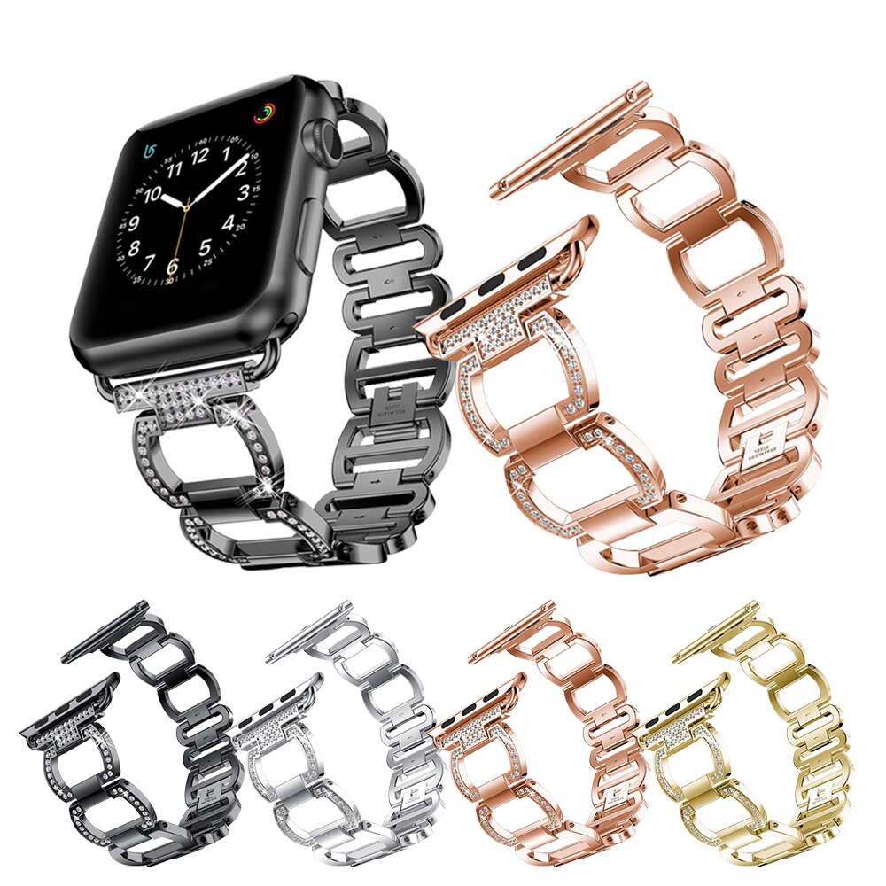 Strap For Apple watch Band / Luxury Metal Diamond steel Loop