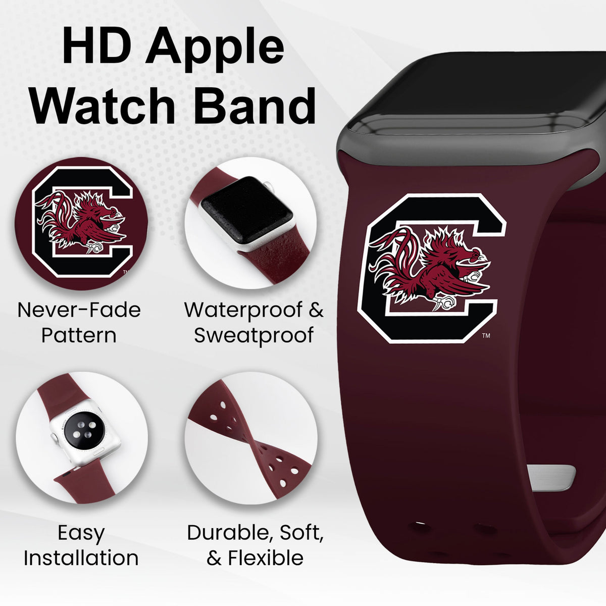 South Carolina Gamecocks HD Apple Watch Band