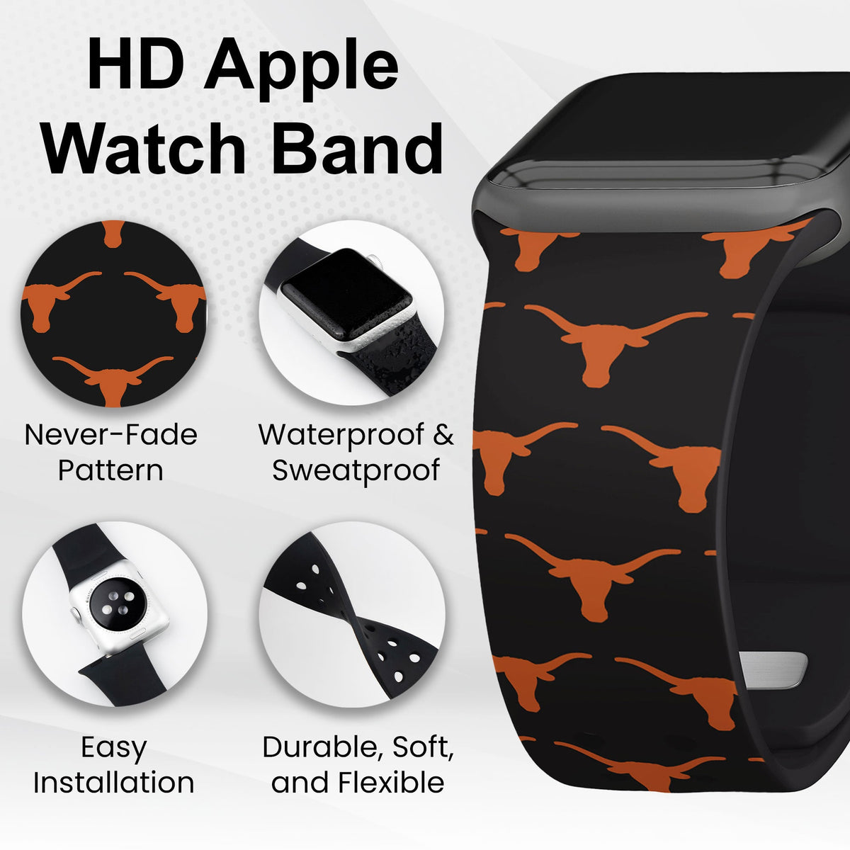 Texas Longhorns HD Apple Watch Band