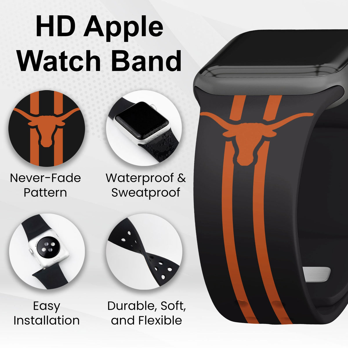 Texas Longhorns HD Apple Watch Band