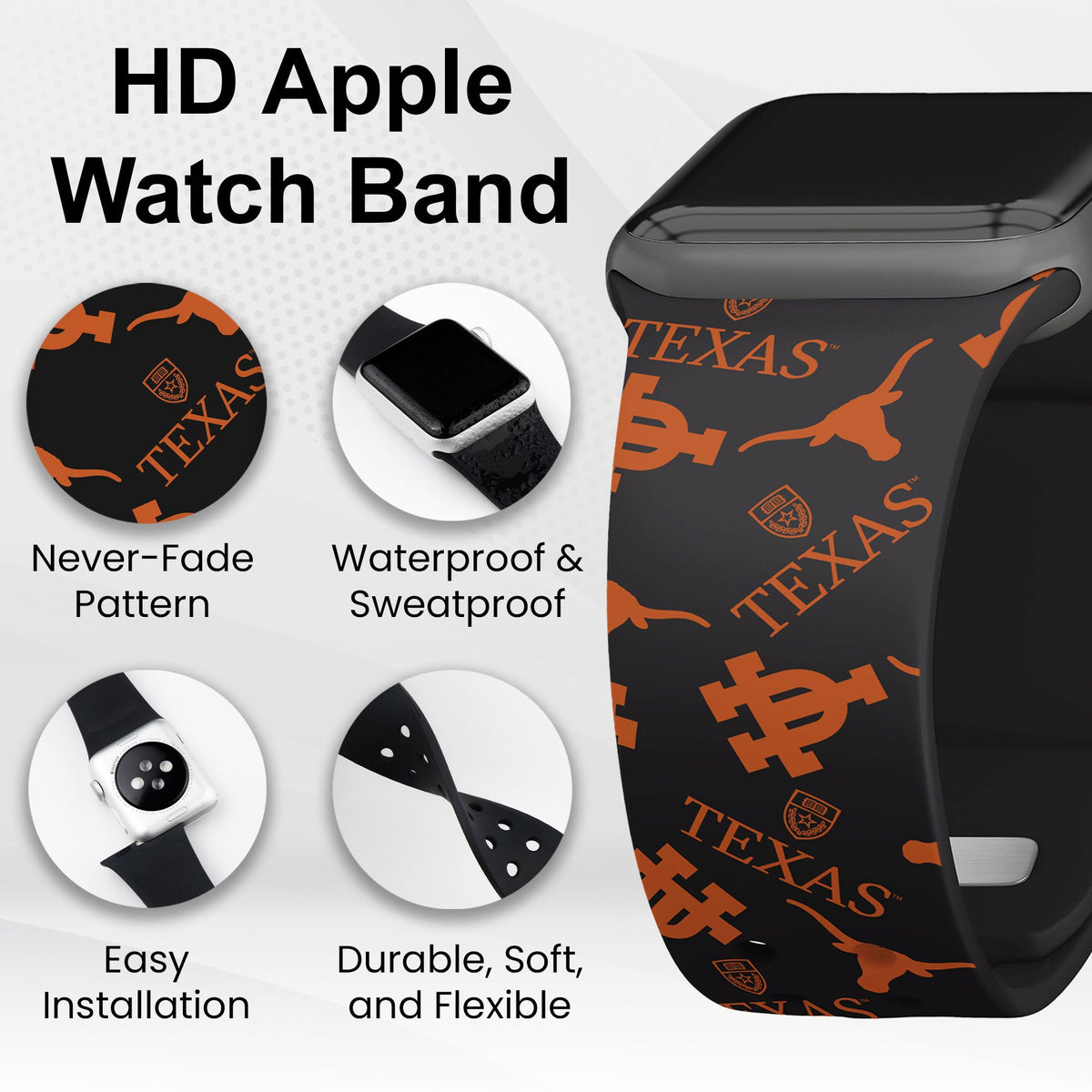 Texas Longhorns HD Apple Watch Band