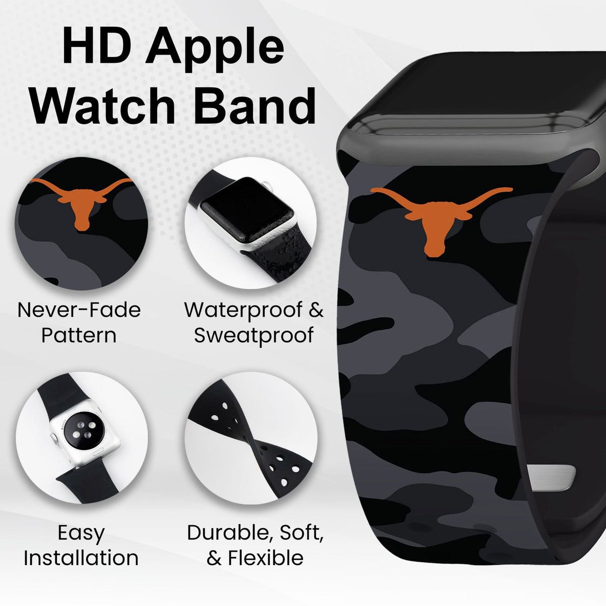 Texas Longhorns HD Apple Watch Band