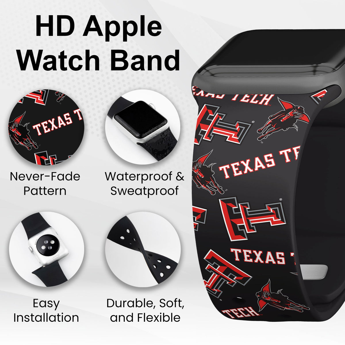 Texas Tech Red Raiders HD Apple Watch Band