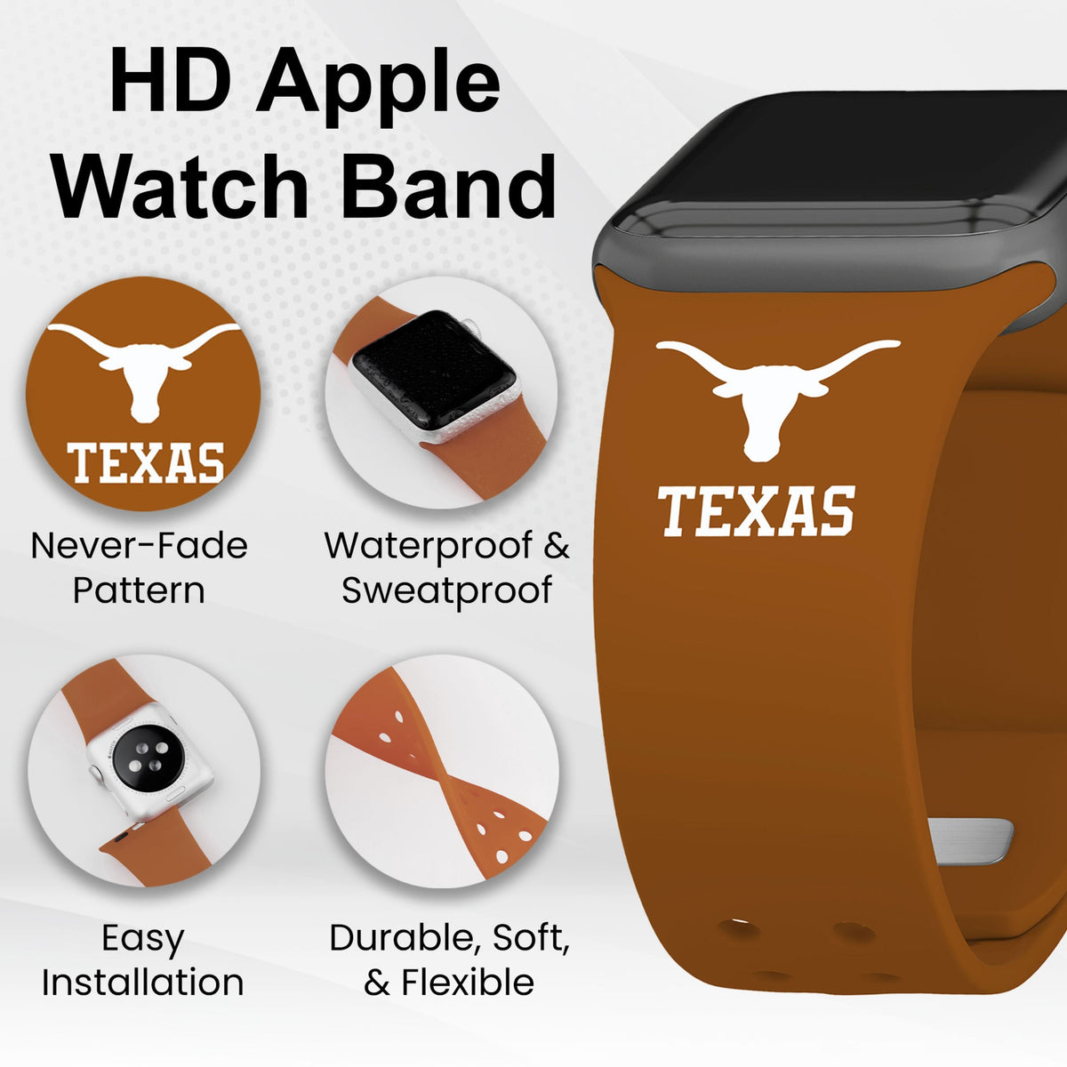 Texas Longhorns HD Apple Watch Band