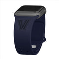 Villanova Wildcats Engraved Apple Watch Band - Arleathercraft Navy / 38/40/41mm(42mm Series 10)