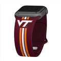 Virginia Tech Hokies HD Apple Watch Band - Arleathercraft Stripes / 38/40/41mm(42mm Series 10) / Short