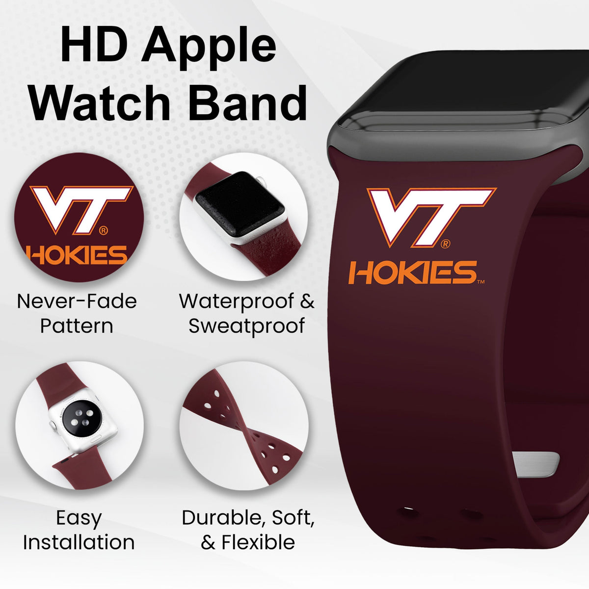 Virginia Tech Hokies HD Apple Watch Band