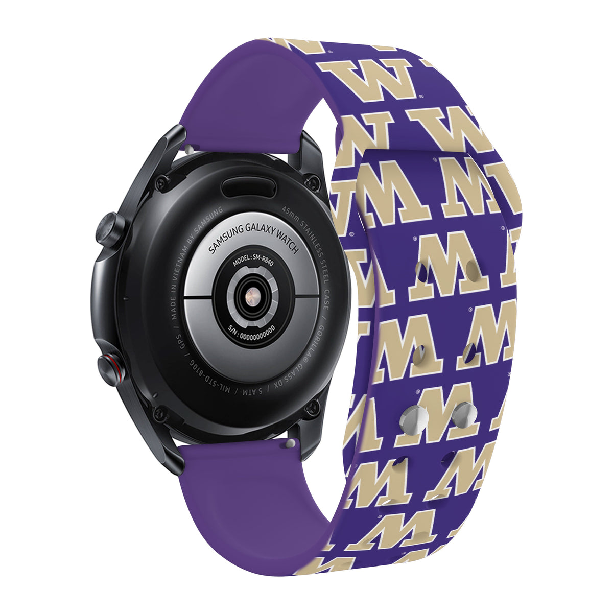 Washington Huskies HD Watchband for Samsung, Garmin, Fossil, and More for Samsung, Garmin, Fossil, and More