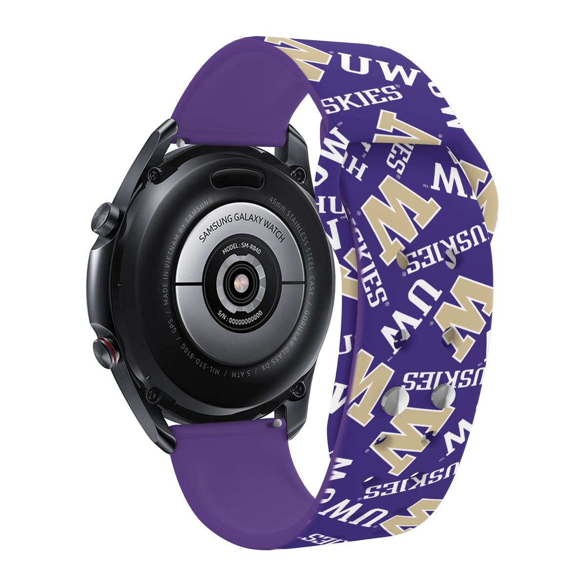 Washington Huskies HD Watchband for Samsung, Garmin, Fossil, and More for Samsung, Garmin, Fossil, and More