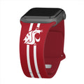 Washington State Cougars HD Apple Watch Band - Arleathercraft Stripes / 38/40/41mm(42mm Series 10) / Short