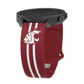 Washington State Cougars HD Watchband for Samsung, Garmin, Fossil, and More for Samsung, Garmin, Fossil, and More - Arleathercraft Stripes / 20mm / Long
