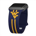 West Virginia Mountaineers HD Apple Watch Band - Arleathercraft Stripes / 38/40/41mm(42mm Series 10) / Long