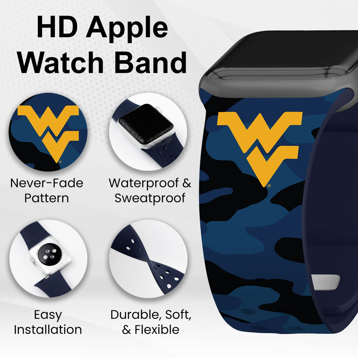 West Virginia Mountaineers HD Apple Watch Band