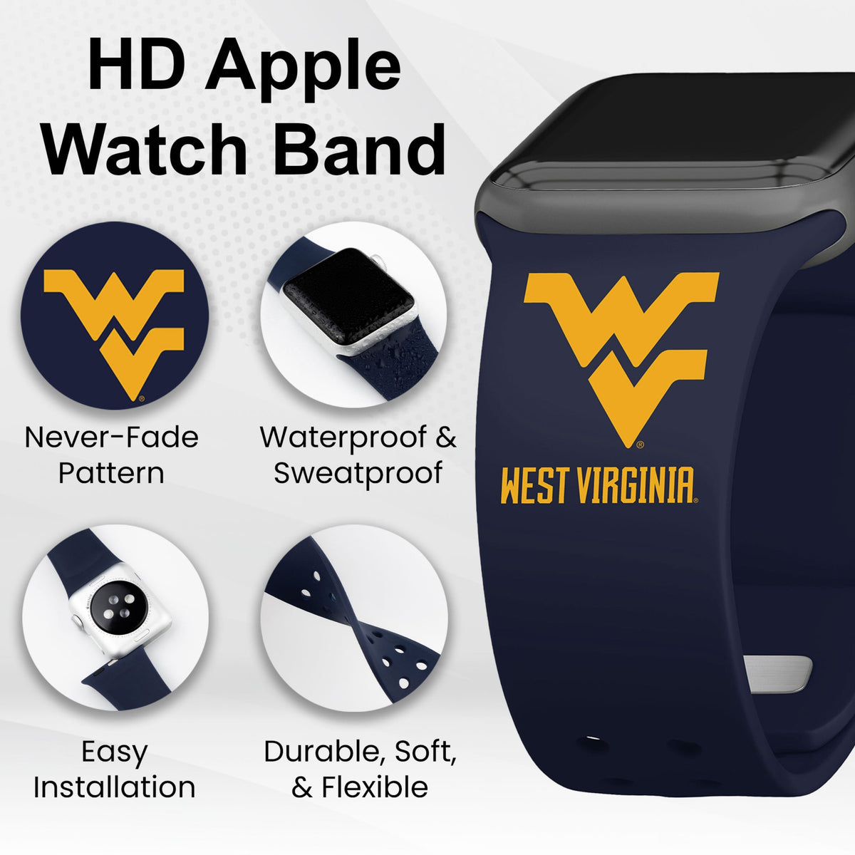 West Virginia Mountaineers HD Apple Watch Band