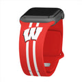 Wisconsin Badgers HD Apple Watch Band - Arleathercraft Stripes / 38/40/41mm(42mm Series 10) / Long