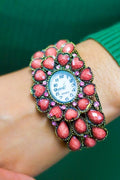 Antique Brass Serendipity Bracelet Vintage Gemstone Watch