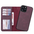 Magic iPhone 12 / 12 Pro Detachable Leather Wallet Case