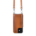 Saff iPhone 12 Mini Leather Case with Shoulder Strap