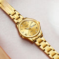 Women's Gold Stainless Steel Quartz Watch Dual Calendar