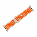 Apple Band - Silicone Ripple - Stone & Orange
