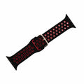 Apple Band - Silicone Sport Buckle - Black & Red