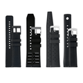 Black Rubber Bundle - 4-Pack Bundle Of Essential Black Rubber Watch Straps