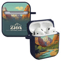 National Parks Zion HDX Apple Airpods Gen 1 & 2 Case Cover - Arleathercraft Zion