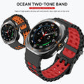 Silicone Samsung Galaxy Ultra Watch Band 47MM - Arleathercraft Grey Orange Black / Galaxy Watch Ultra