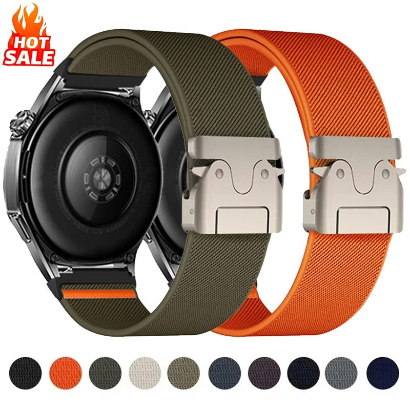 20MM, 22MM Elastic Strap for Samsung Galaxy Watch 7 6 5 4 40mm 44mm 6Classic 47mm Nylon Band for Huawei Watch GT5 4Pro 3 Bracelet