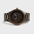 Mens Black Walnut Wood Watch Minimalist Vintage Design