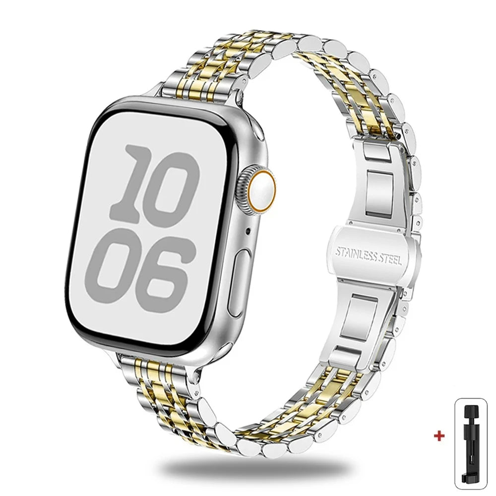 Stainless Steel Strap For Apple Watch Band Series 10/9/8/7/6/5/4/ SE / Ultra 8 1/2