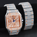 Stainless Steel Pave Crystal Watch Set With Bracelet