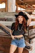 The Original, Viral Boot Stitch Western Graphic Tee - Black