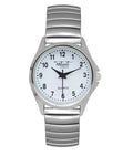 Women's Easy Read White Dial Stretch Steel Slim Watch