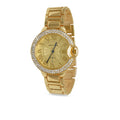 Women's Gold Crystal Bezel Roman Numeral Quartz Watch