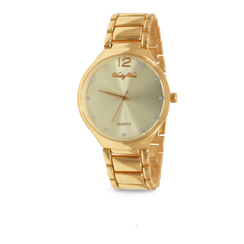 Women's Gold Metal Bracelet Watch 35mm Quartz Classic