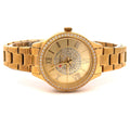 Women's Gold Tone Crystal Pave Bracelet Watch Elegant
