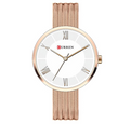 Women's Rose Gold Mesh Strap Minimalist Dress Watch