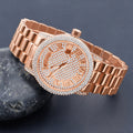 Women's Rose Gold Pavé Crystal 40 Mm Bracelet Watch