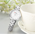 Women's Silver Slim Bracelet Watch For Work And Events