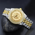 Women's Two Tone Crystal Bezel Dress Watch Stainless