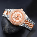 Women's Two Tone Rose Gold Crystal Bezel Dress Watch