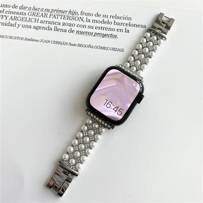 Apple Watch Band with Pearls