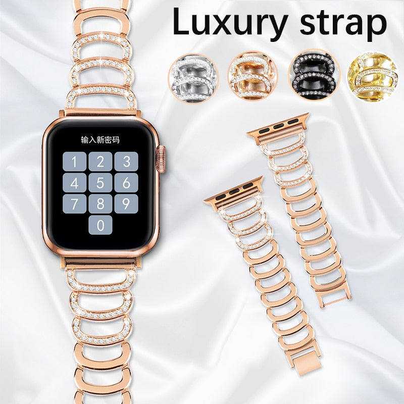 Luxury Diamond Stainless Steel Bracelet/Strap