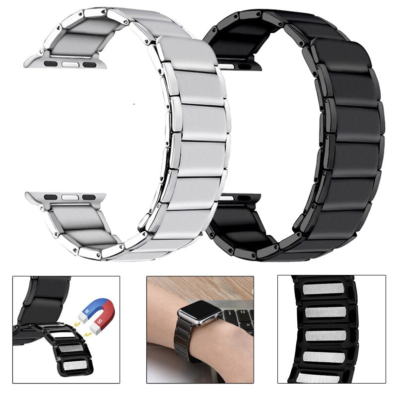 Stainless Steel Magnetic Clasp Apple Watch Band