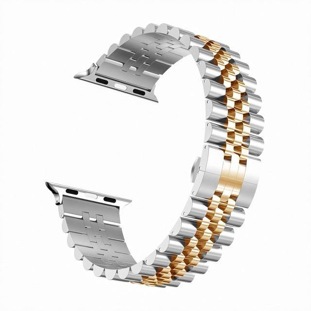 Stainless Steel Apple Watch StrapBand Length: 18cmItem Type: WatchbandsBand Material Type: Stainless SteelCondition: New without tagsClasp Type: Butterfly buckle[focus_keyword]Apple Watch Band