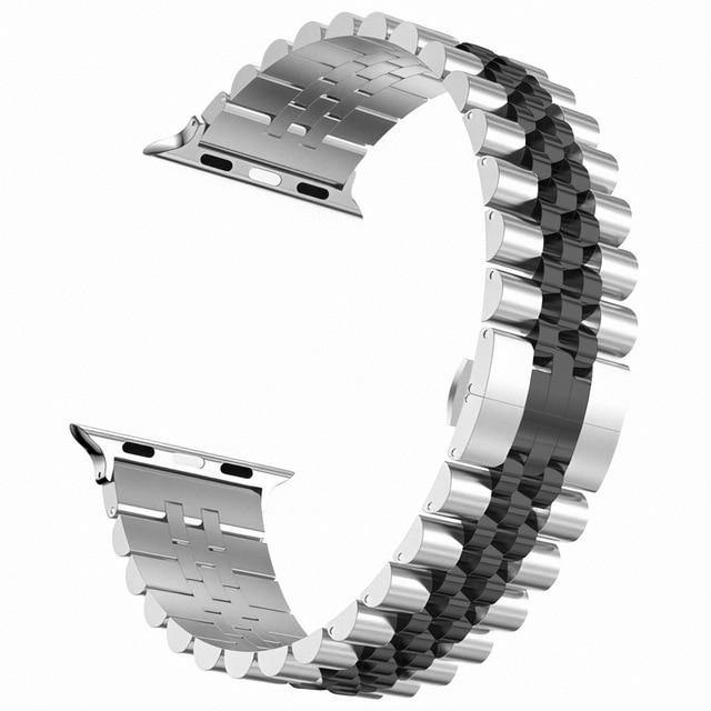 Stainless Steel Apple Watch StrapBand Length: 18cmItem Type: WatchbandsBand Material Type: Stainless SteelCondition: New without tagsClasp Type: Butterfly buckle[focus_keyword]Apple Watch Band